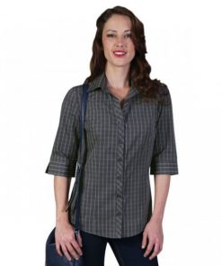 DONNA BLOUSE 3/4 SLEEVE - CHECK 3