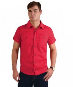 DYNAMIC WOVEN SHIRT -RED/BLACK