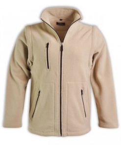 LADIES ZIP OFF SLEEVE POLAR FLEECE - STONE