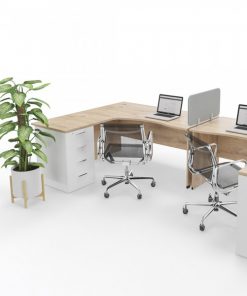 DISCOVERY CLUSTER DESK (22MM TOP) WITH EXTENSION & PEDESTAL