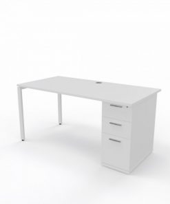 SLIM-LINE SINGLE DESK WITH OWN PEDESTAL